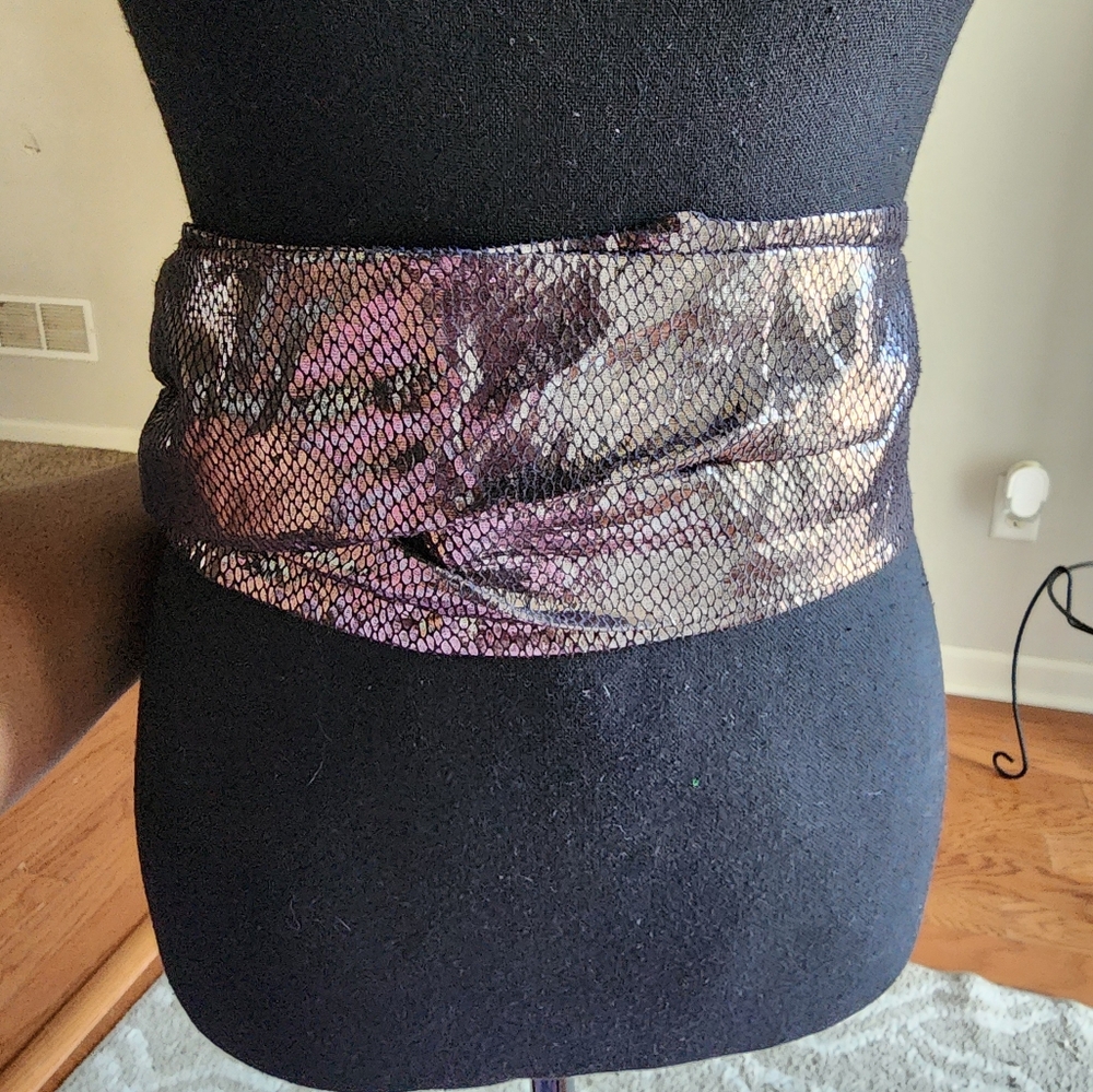 Faux Shiny Snakeskin Belt